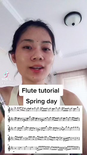 Learn BTS Spring Day on Flute with Sheet Music Tutorial