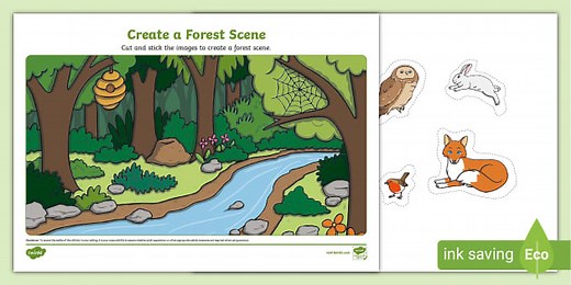 Woodland Animal Cut and Stick Activity
