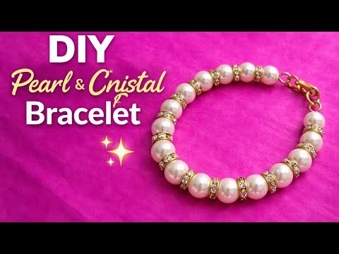 Easy DIY Pearl & Crystal Bracelet ✨ | Elegant Handmade Jewellery at Home