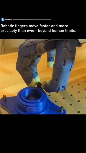 Sharee ai on Instagram: "Robotic hands tighten screws faster than humans because their control systems operate at thousands of cycles per second. Electric actuators respond instantly, while sensors embedded in each fingertip continuously measure force and contact in real time. Guided by 3D vision systems, the hands can detect and correct microscopic misalignments before they turn into errors. Machine learning pushes this capability even further. By learning from thousands of assembly cycles, rob