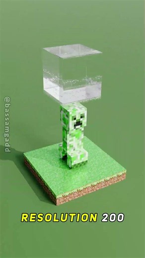 Minecraft Blender 3D Real Life Water Simulation #blender3d #minecraft #simulation