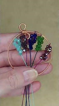 Making a Tree-of-life Pendant (Number 323) with Colorful Beads and Matching Wire