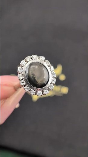 Mid-Century Black Star Sapphire Ring 🖤