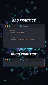 "Stop hardcoding colors! 🚫 See the bad vs good practice here. 👇 CSS variables are a game-changer for maintainability. What's your top CSS hack? #CSS #WebDevelopment #CodingTips #Frontend" | Coding Play