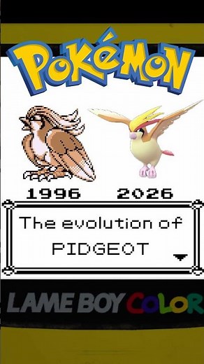 The evolution of Pidgeot in Pokemon 1996-2026 #evolution #pokemon #shorts