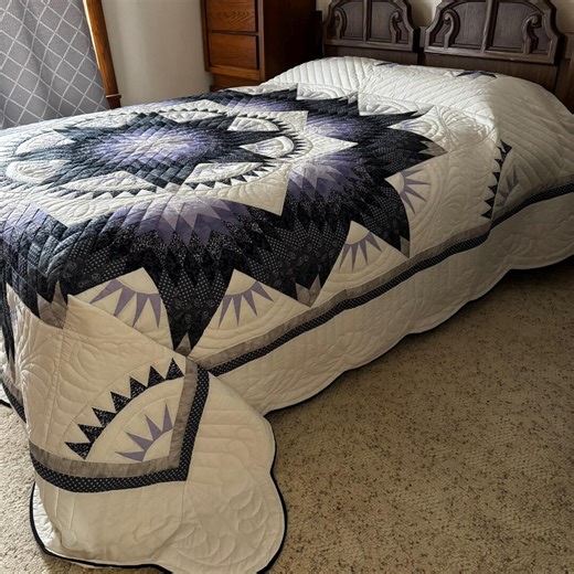 King/queen Size, Amish Quilt, Mariners Compass, Amish Handstitched, Handmade, Modern, Traditional, Bedspread, Rare Find, Gift for Her - Etsy