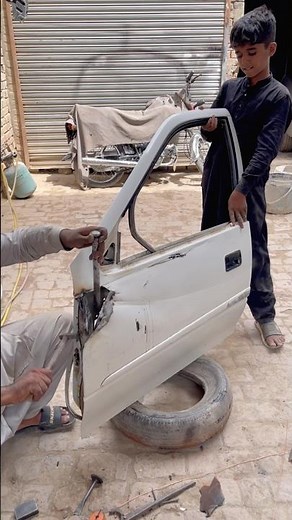 Wrecked Car Door Restored Like New Satisfying Door Repair Transformation #automobile #dentrepair
