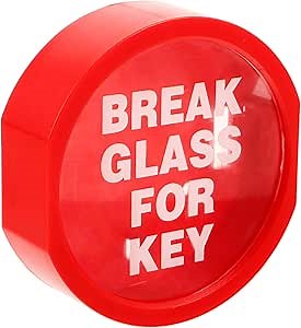 Veemoon Key Lock Glass Window Alarm Emergency Key Storage Lock Box Emergency Break Key Lock Box for Home and Business Red