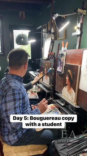Day 5: Bouguereau copy with a student from Virginia who came for a 5...