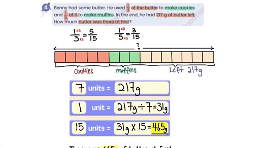 P5 Word Problems involving fractions (part-whole)_HW Q4
