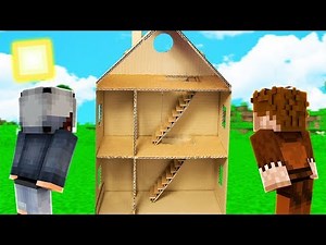 GERÇEKÇİ KARTON EV YAPTIK! 😱 - Minecraft