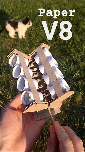 Paper V8 Engine 🐈 #paperengine