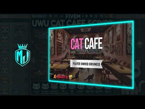 UWU Cat Café Script 🐱☕ | ESX, QBcore, QBox | Ultimate Restaurant System | MJ DEVELOPMENT