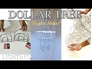 NEW DOLLAR TREE Napkin Holder Chandelier! DIY LIGHTING Idea!