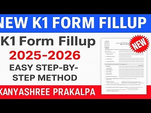 Kanyashree K1 Form Fill Up 2025-26 | Step by Step Guide in Bengali | Complete Tutorial