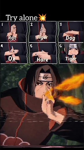 Itachi Katon Fireball Jutsu Hand Signs 🔥 | #naruto #itachi #animeedit #shorts