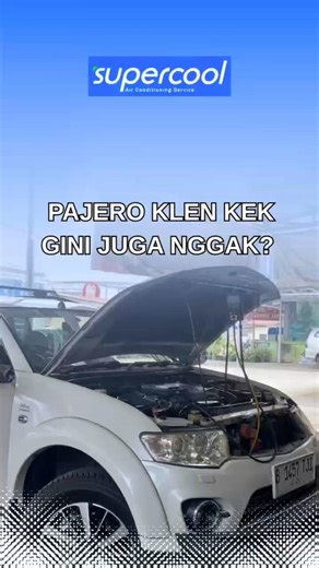 Pajero terniat buat service AC mobil, kasian anak istri panas-panasan dalam mobil perjalanan mudik.