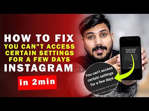 How to Fix You Can't Access Certain Settings For a Few Days | Instagram Login Problem 2022