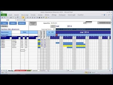 Planning vacances sur Excel | infogestion; les spécialistes Excel Lausanne