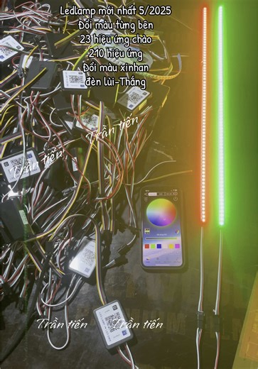 #ledlamp mới nhất T5/2025 đổi màu từng bên 23 hiệu ứng chào