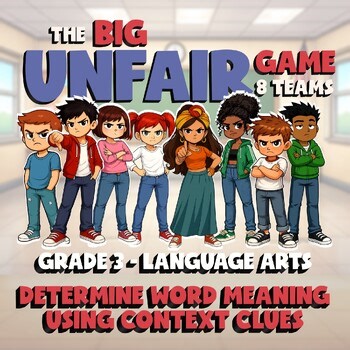 Determine Word Meaning Using Context Clues BIG UNFAIR ELA Game - No Prep Grade 3