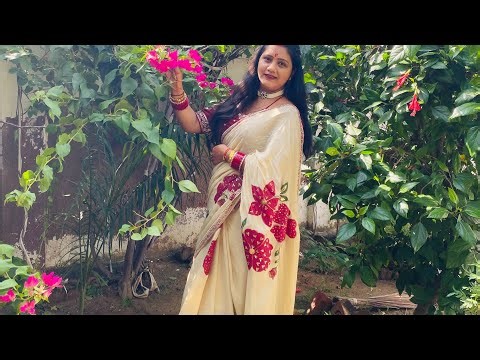 #sareepainting #beginnerspainting #fabricpainting #handworksaree #flowers #painting #viralvideo