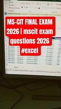 MS-CIT FINAL EXAM 2026 | mscit exam questions 2026 #mscitexamquestions2026 #excel