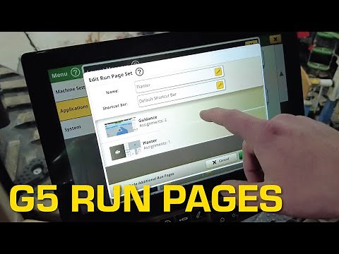 John Deere G5 Display: Customizing Run Pages