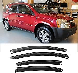 94319 Sunproof Waterproof Side Window Wind Deflector Window Visor fit for 2005-2009 Chevrolet Equinox/Pontiac Torrent, 4pcs Protective Replacements Rain Guards Set