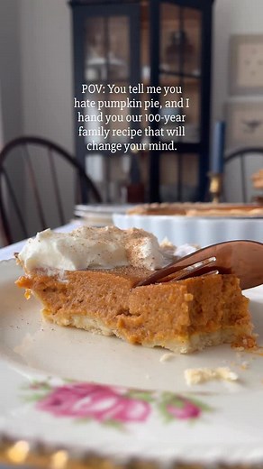 ✨This isn’t just an pumpkin pie. It’s my great-grandma Pearl’s pumpkin pie recipe—and it’s been in our family for over 100 years. Comment PUMPKIN and I’ll send you the free recipe! This pie recipe is simple, comforting, and the one dessert that even pumpkin pie haters fall in love with. 😳True story. My grown kids ask for it every single Thanksgiving and Christmas… because it just wouldn’t feel like the holidays without it. 🥧If you want the recipe hit that follow button, comment PUMPKIN below a