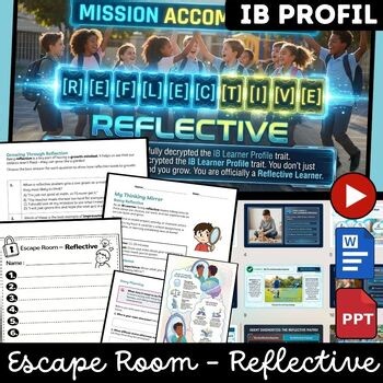 IB Learner Profile Reflective Escape Room Activity SEL Reflection Worksheets