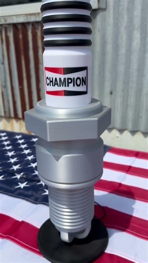 Giant spark plug advertising piece lighted sign #mancave #carfurniture #uniqueinteriors