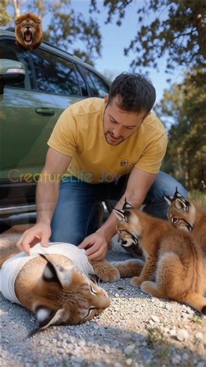 Unexpected Help- Kind Man Rescue Injured Lynx #wildlife #animals #explore #shot