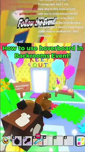 How to use hoverboard in Backrooms Event! #petsim99