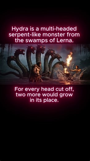 Heracles vs. Hydra – Battle of the Regrowing Heads 🐍🔥 | Greek Mythology #shorts_video #hydra