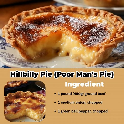 Hillbilly Pie (Poor Man's Pie) Ingredients: 1 pound (450g) ground beef 1 medium onion, chopped (about 1 cup/140g) ... | Thriving Recipes
