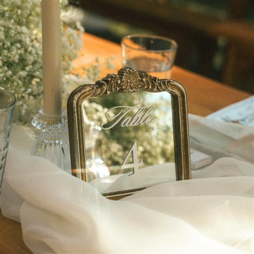 Mirror Table Numbers: Custom Gold Wedding Table Reception Signs - Etsy