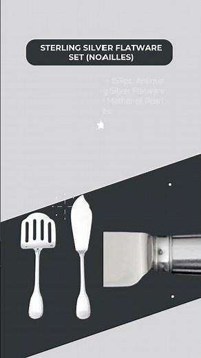 169pc. Antique French 950 Sterling Silver Flatware Set (Noailles), Rare Mother of Pearl Knives.