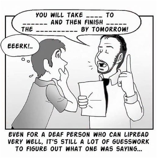 Ronnie McKenzie on Instagram: "❌ Don’t talk slower. We’re reading patterns, not counting the syllables like it’s karaoke night. Slow-mo talking just makes you look like a bad lip syncer. ❌ Don’t cover your mouth. Lip reading is part detective work, part guessing game. If your hand’s in the way, you just turned the whole conversation into Guess That Word. ❌ Don’t yell. Volume doesn’t make sound magically appear. You’re just making your neck veins pop for no reason. ❌ Don’t say “Never mind.” That’