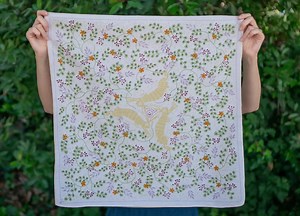 Pink Floral Rabbit Cotton Bandana, Boho Headscarf, Botanical Bag Scarf, Cowgirl Headband, Gift for Her, Bridesmaid, Girls Party Accessories - Etsy