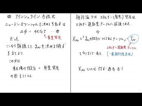 相対性理論 第33回 アインシュタイン方程式