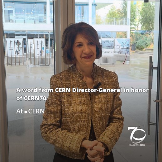 Happy birthday CERN Joyeux anniversaire le Cern Hear Fabiola Gianotti, CERN’s Director-General, tell us what was the most impressive moment of her career at CERN and what we have to look forward to in the next 70 years of #ParticlePhysics. Can you guess which historical moment Fabiola is talking about? #CERN70 | CERN