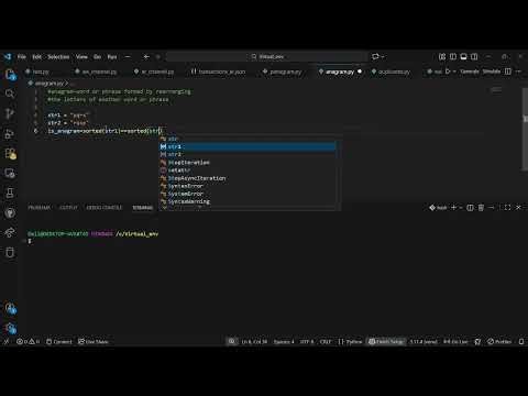 Check if a string is anagram simple #python #anagram #coding #programming