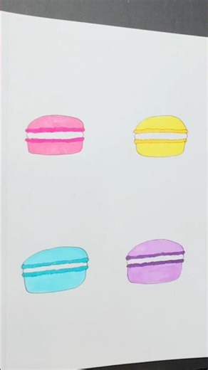 Art Detour: Four Macarons in a Flash 🍬 #ArtShorts #ArtDetour #Drawing #Macarons #DailyArt #Shorts