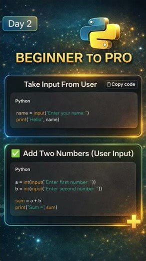 Python Day 2 | Add Two Numbers with User Input