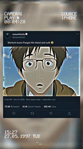 Shinichi Izumi Forgot His Hand and Left 🤣 | Parasyte Anime #Parasyte #anime #shorts