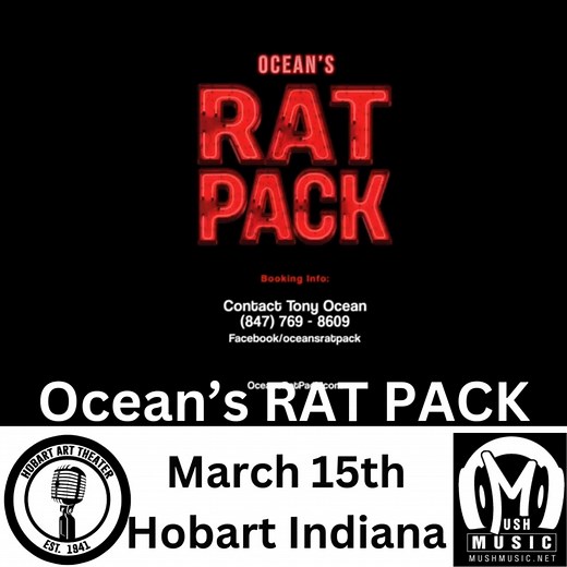 Rat Pack Tribute: Ocean's Rat Pack Live 3-15-25 At the Hobart Art Theater! Tickets at brickartlive.com | Hobart Art Theatre