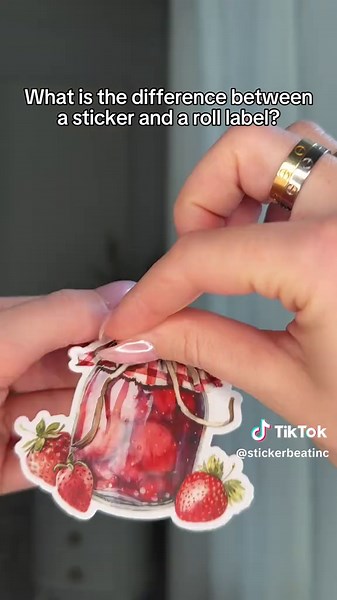 Stickers vs. Roll Labels 😎 Get custom stickers and roll labels at Stickerbeat.com 💚 #sticker #label #customprinting #customstickers #laptopstickers