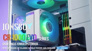 JONSBO CR1000 EVO ARGB CPU Cooler,Silent Series CPU Cooler, CPU Fan Air Cooler H154mm, 4 Copper Heat Pipe Insert Fin for AM4/AM5/Intel LGA1851/1700, 120mm PWM ARGB 9-Blades Fan,Top Cover Color, Black