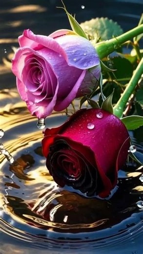 💐 Beautiful Rose Reflection | Romantic Flower Short Video 🌹✨